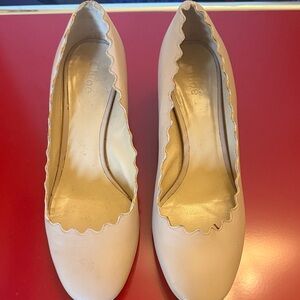 Chloe Women's Blush Scalloped  Pumps
